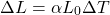 \[ \Delta L = \alpha L_0 \Delta T \]