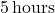 5 \, \text{hours}
