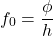 \[ f_0 = \frac{\phi}{h} \]