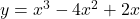 y = x^3 - 4x^2 + 2x